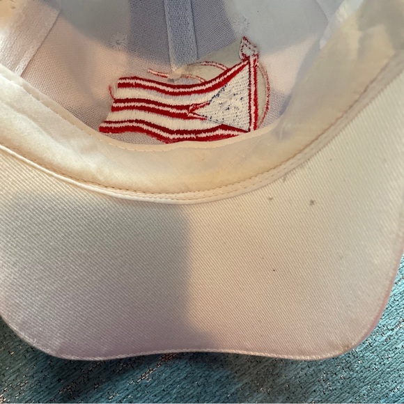Puerto Rico Flag Hats Adjustable Back  Color White With Light Blue - Picture 9 of 10